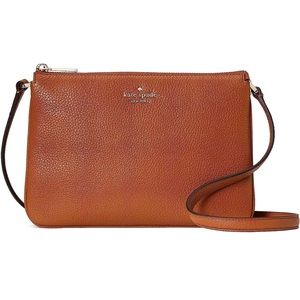 Kate Spade Leila Triple Gusset Leather Crossbody Bag Purse Handbag